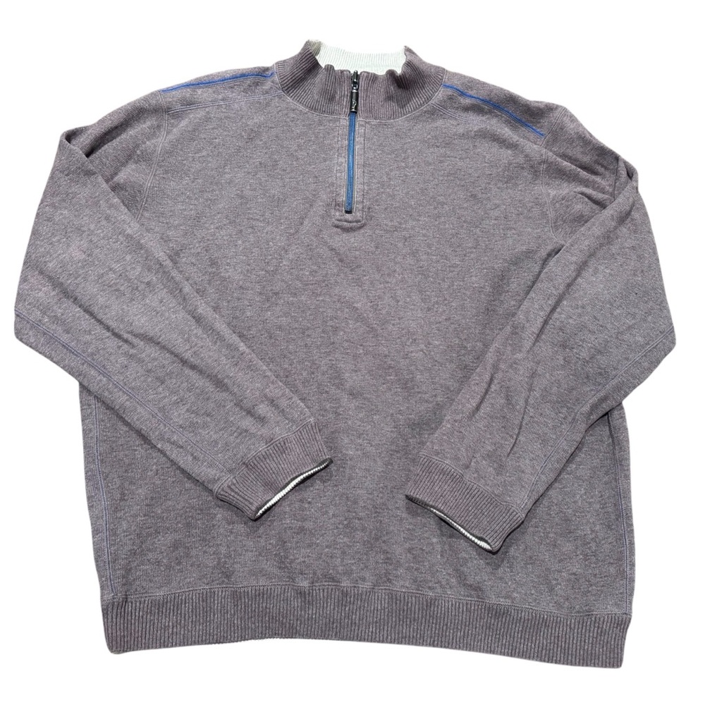 Tommy Bahama Men’s XL Dusty Purple/burgundy Quarter Zip Sweater